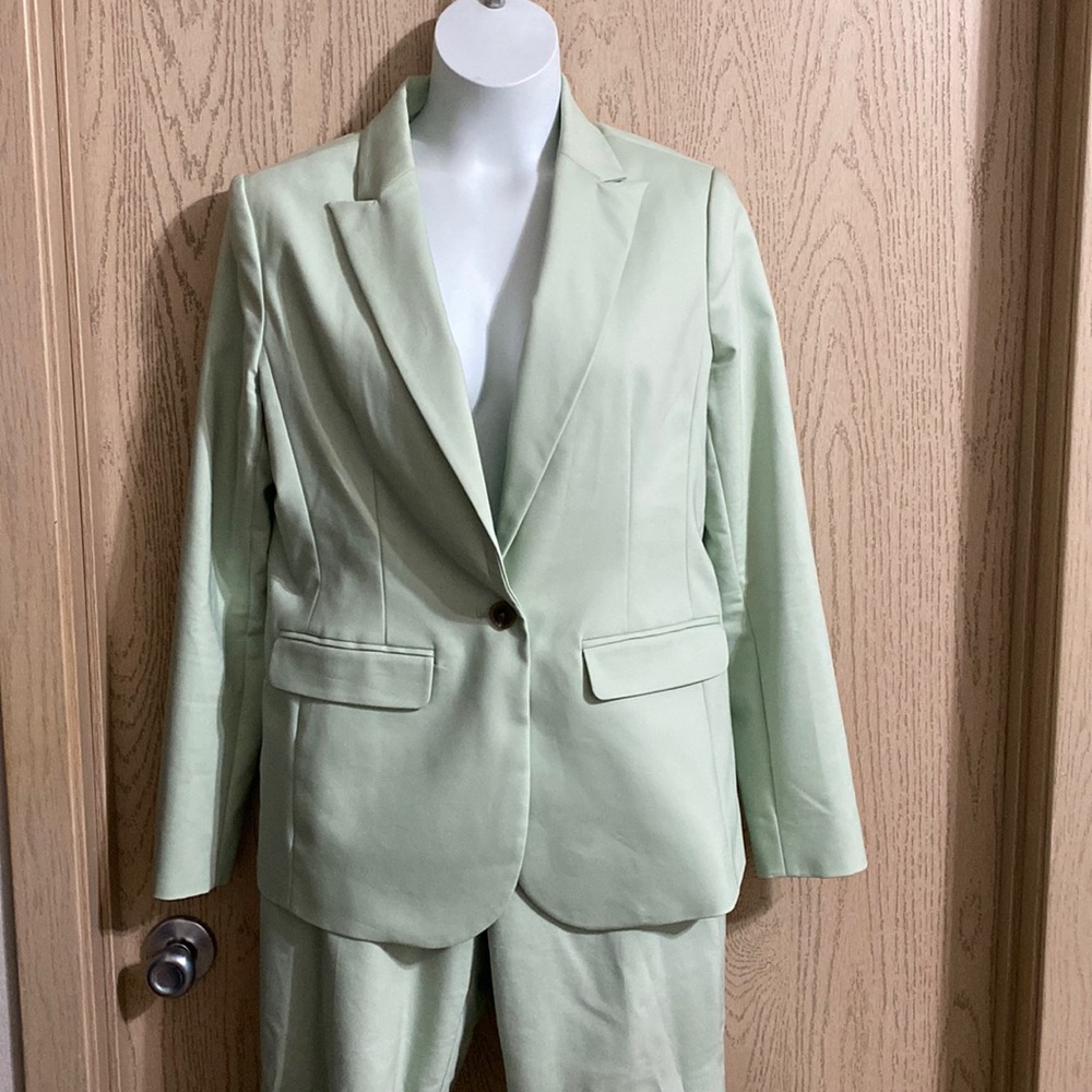 Target new day mint green blazer size 12 pants size 14